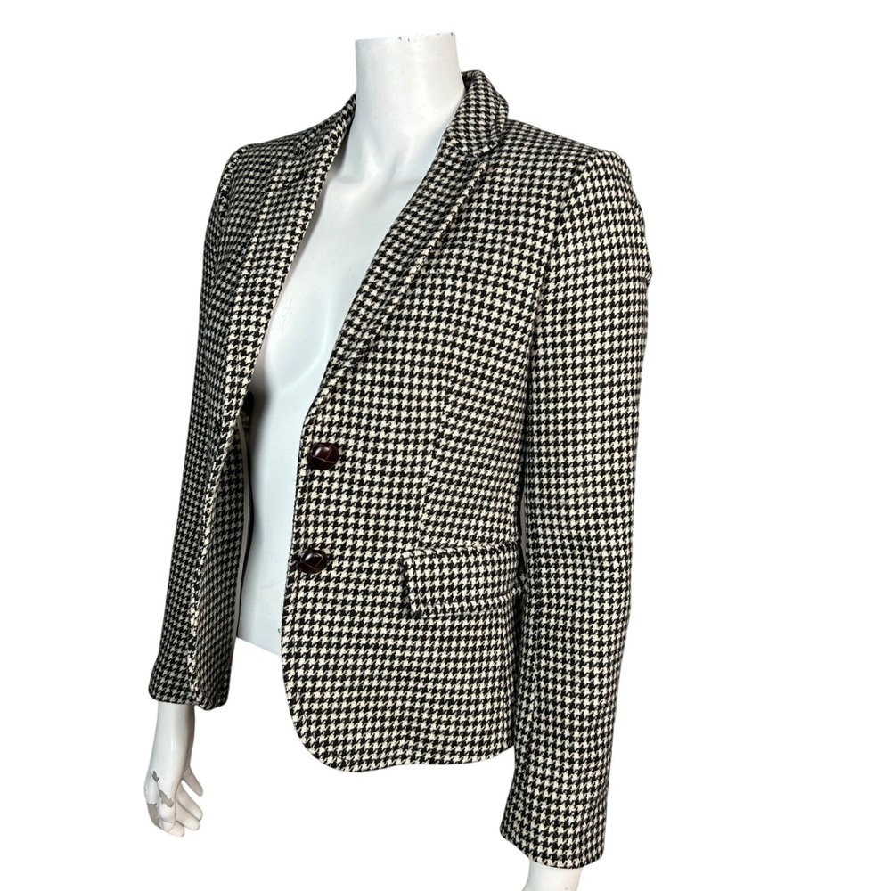 J. Crew Blazer Women's Size 0 Schoolboy Tweed Plaid Elbow Patches Preppy Y2k